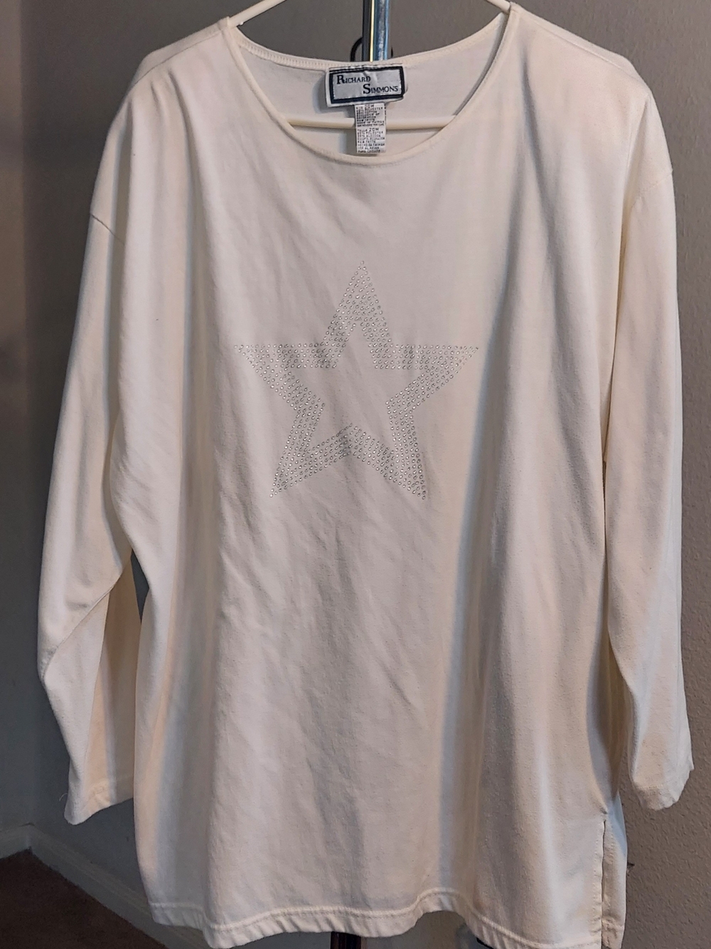 Richard Simmons Star-Embellished Long Sleeve Tee by